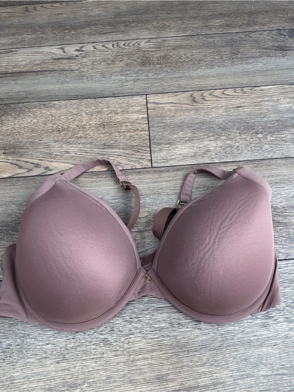 ThirdLove 24/7 Classic Contour Plunge Bra Underwire Mauve Taupe Sz 40E (40DD)